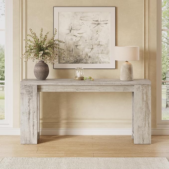LITTLE TREE 70.9-Inch Entryway Table, Long Narrow Farmhouse Sofa Console Table - Image 4