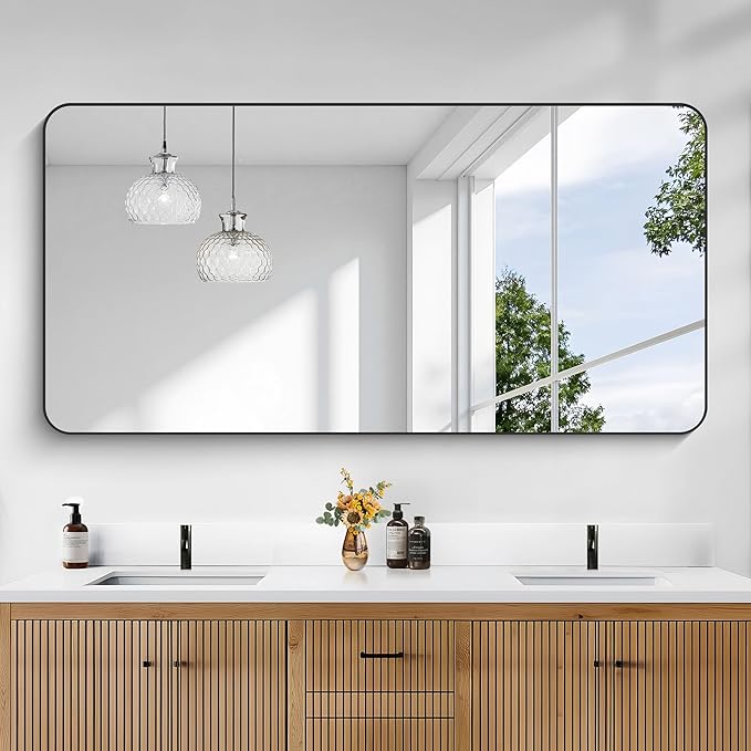 KOCUUY 60"x30" Large Rectangle Vanity Mirror, Modern Design of Upgraded - Image 2