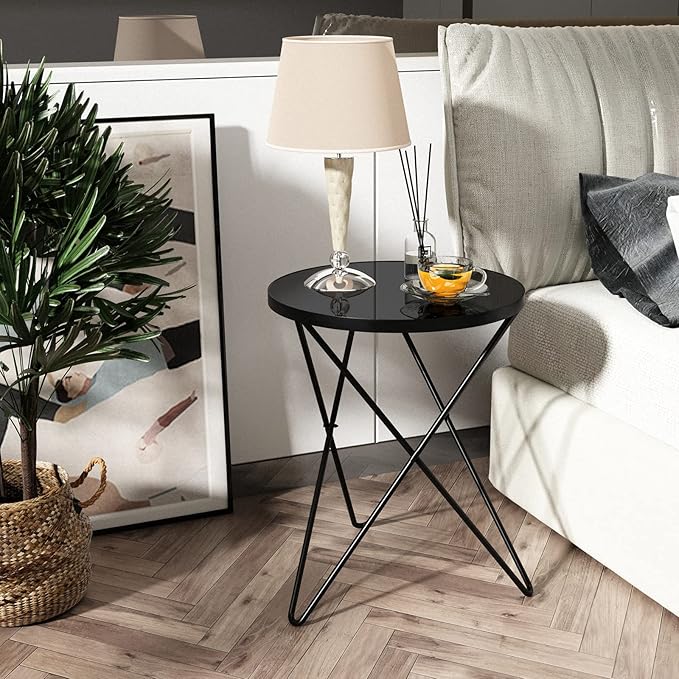 HLR Modern Round Side Table Set of 2, End Table - Image 2