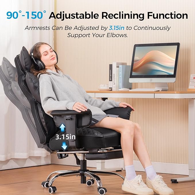 COMHOMA Big and Tall Office Chair 400LBS Wide Ergonomic Gaming Chair - Image 7