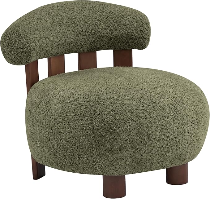 Christopher Knight Home Elvina Boucle Fabric Accent Chair, Solid Wood Single - Image 5