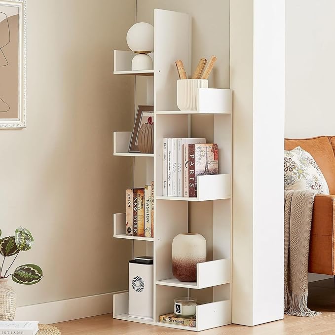 VECELO 8-Tier Tall Cactus-Shaped Tree Bookshelf, Vertical Bookcase by VECELO