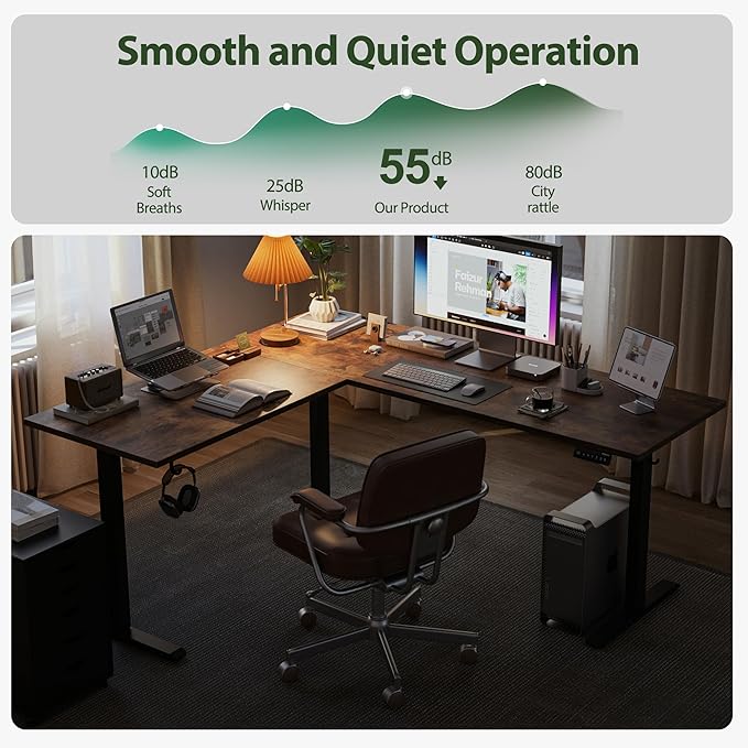 Agilestic L-Shaped Standing Desk Adjustable Height, Electric Corner Standing - Image 7
