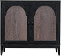 Sango Arch 2-Door Accent Cabinet, Modern Black & Brown Storage Cabinet by Sango