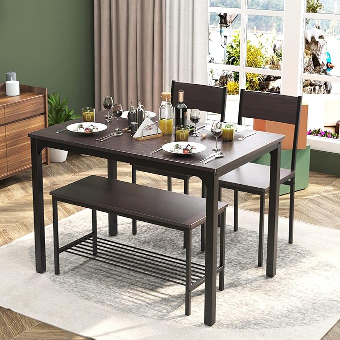 soges Dining Table Set for 4, 43.3 inch Kitchen Table Set - Image 2
