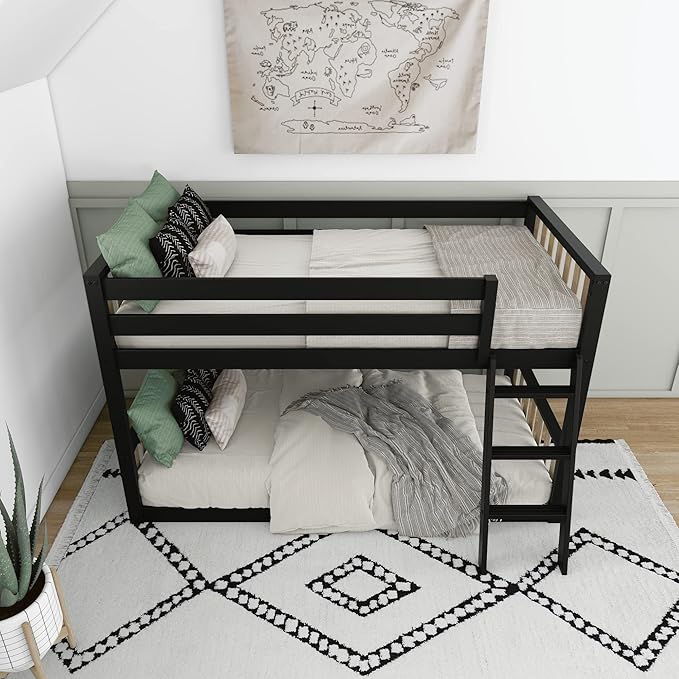 Max & Lily Low Bunk Bed, Scandinavian Modern Bunk Bed, Solid Wood - Image 6