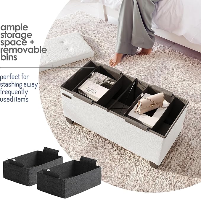 STORAGEBUD Storage Ottoman Bench - Image 3