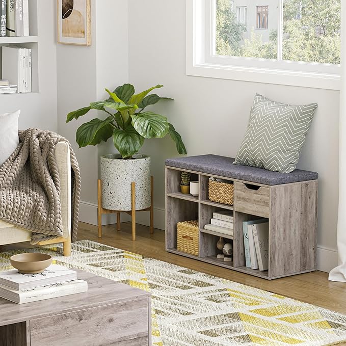 DINZI LVJ Shoe Bench, Entryway Storage Bench - Image 9