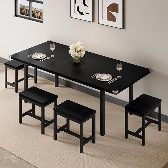 7-Piece Dining Table Set, Mid Century Modern Dinner Table - Image 8