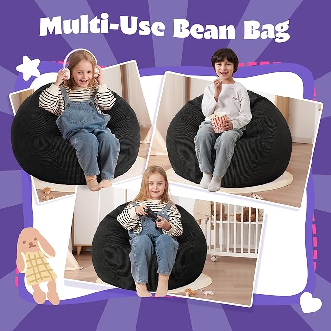HABUTWAY 2 FT Bean Bag Chair, Giant Bean Bag Chairs, Big Bean Bags - Image 4