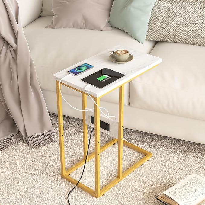 VECELO C Shaped End Side Table - Image 7