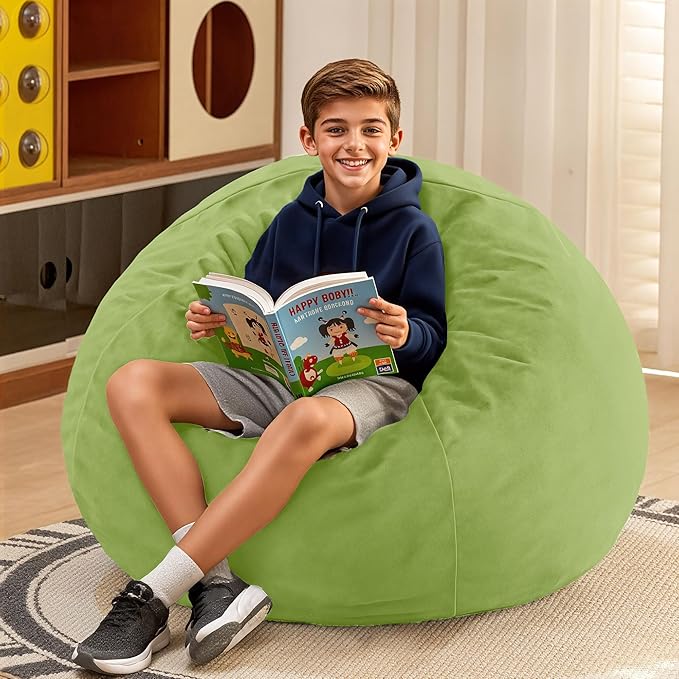HABUTWAY 2FT Bean Bag Chair, Teardrop Bean Bag Chair Luxurious Velvet Ultra - Image 2