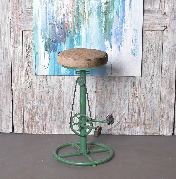 Topower Vintage DIY Bar Stool Bicycle Chain Iron Pedal Retro Industrial Height - Image 2
