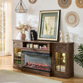 ROCKPOINT 3 Sided Glass 70" Fireplace TV Stand by ROCKPOINT