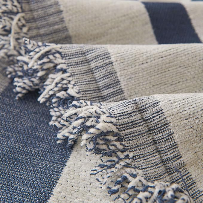 STACYPIK Jacquard Blue Geometric Sofa Cover Thick Soft Boho Couch Covers - Image 5
