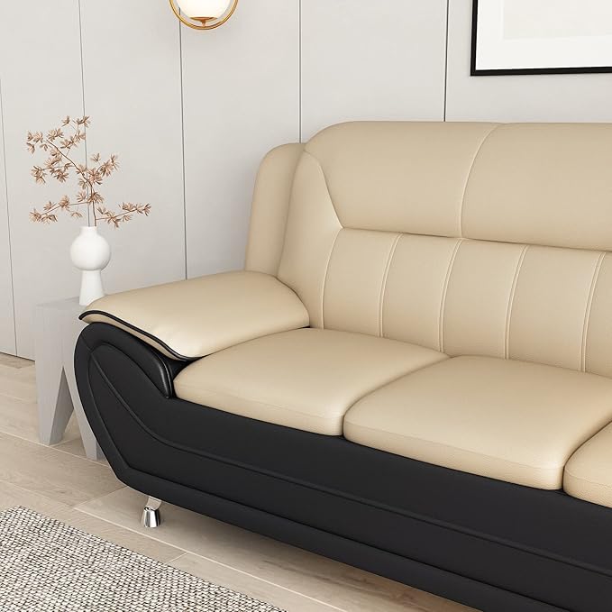Container Furniture Direct Michael Modern Faux Leather Upholstered Stainless - Image 5