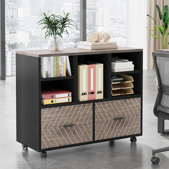 Tribesigns 2-Drawer Wood File Cabinet, Mobile Lateral Filing Cabinet - Image 5