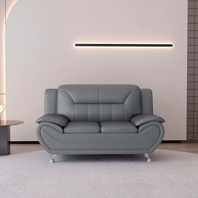 Container Furniture Direct Michael Sofa And Loveseat Gray - Image 9