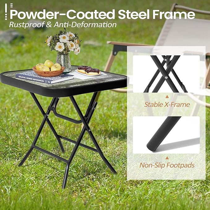 Foldable Outdoor Side Table - Image 4