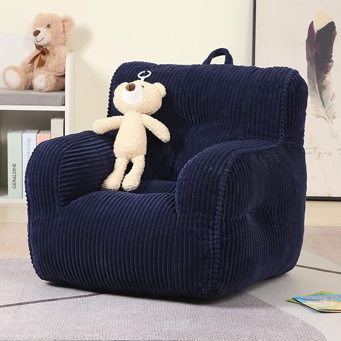 Kids Bean Bag Chair with a Plush Bear, Comfy Toddler Chair - Image 8