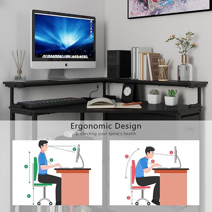 Corner Desk with Drawers Shelves - Image 7