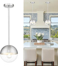 LMS Modern 1-Light Pendant Light Fixtures, Brushed Nickel Kitchen Island by LMS