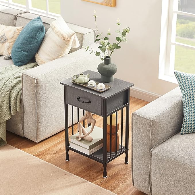 VECELO Nightstands Set of 2, Industrial Side Table/End Tables - Image 5