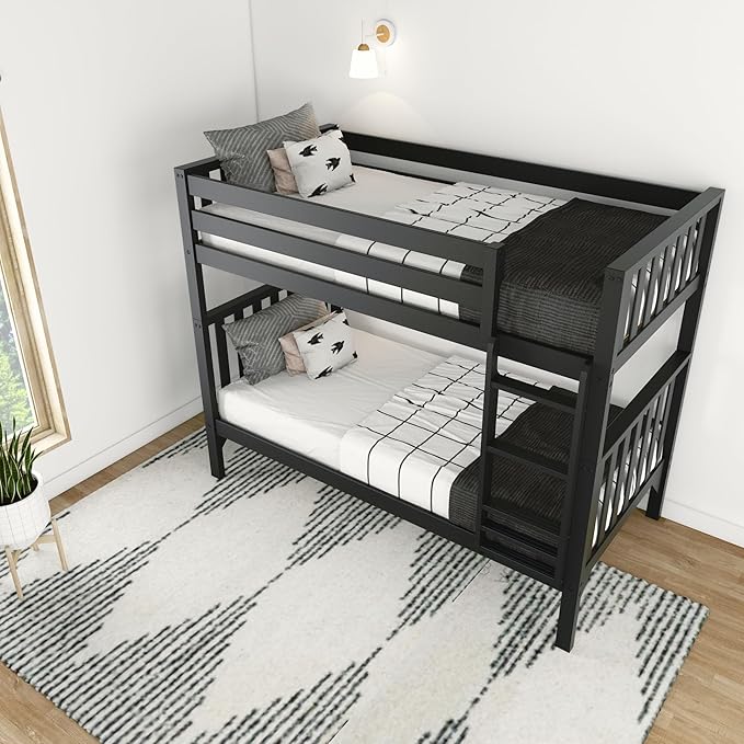 Max & Lily Bunk Bed, Scandinavian Modern Bunk Bed, Solid Wood Twin-Over-Twin - Image 7