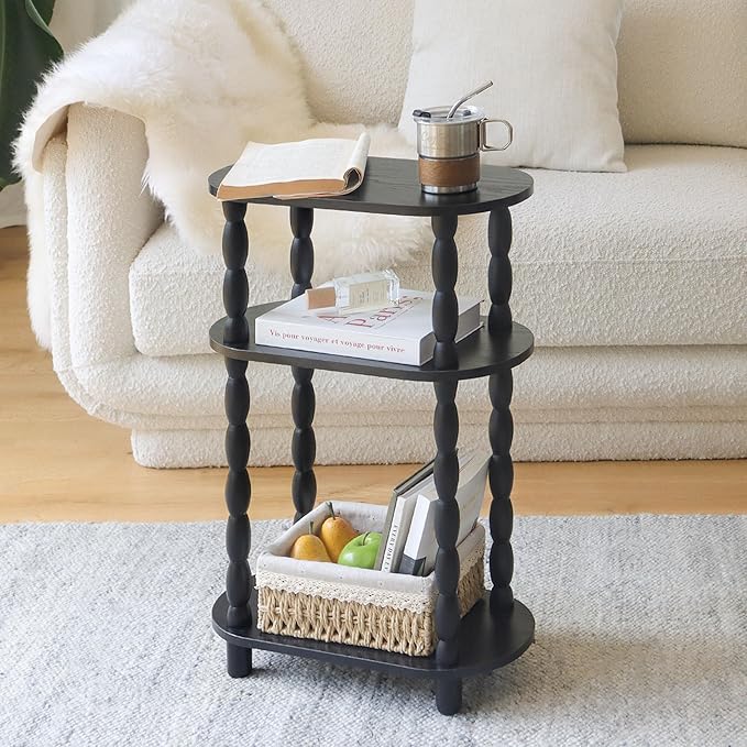 MaxSmeo Small Narrow Side Table, 3-Tier Narrow End Table - Image 2
