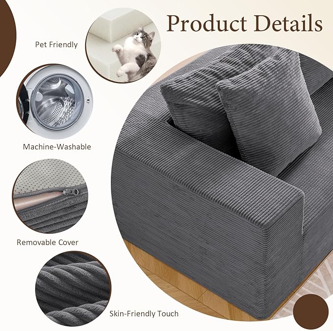 INGEROOM 108" Cloud Sectional Couch - Image 4