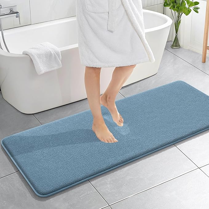 OLANLY Thick Memory Foam Bath Mat Rug 59x20, Extra Soft Absorbent Bathroom Rug by OLANLY