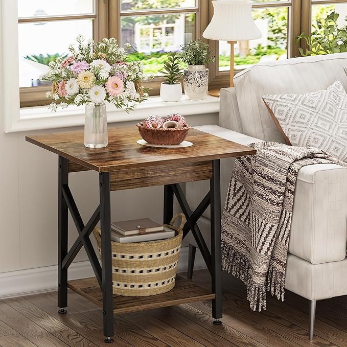 GreenForest End Table 24 inch for Living Room, Large Square Side Tables - Image 9
