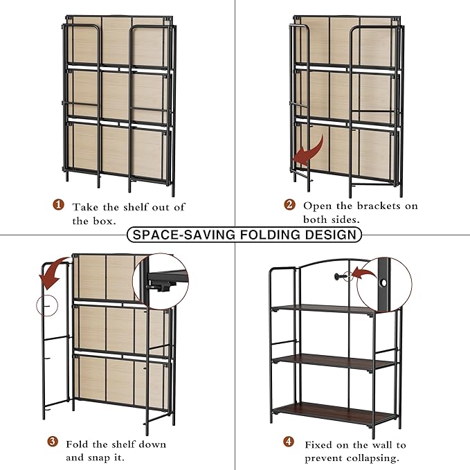 Crofy No Assembly Folding Bookshelf - Image 5