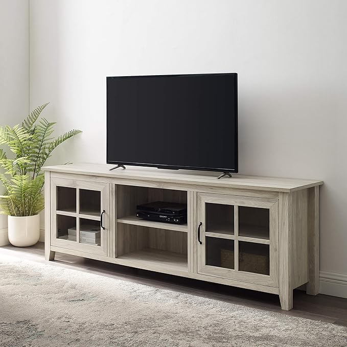Walker Edison Portsmouth Classic 2 Glass Door TV Stand - Image 2