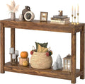 47" Farmhouse Wood Entryway Table Narrow Console Table by Besiost