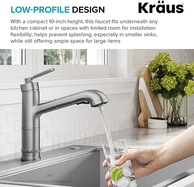 KRAUS Allyn Pull-Out Single Handle Kitchen Faucet in Spot-Free Stainless Steel - Image 9