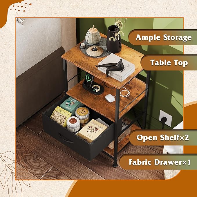 WLIVE LED Night Stand, Nightstand - Image 6