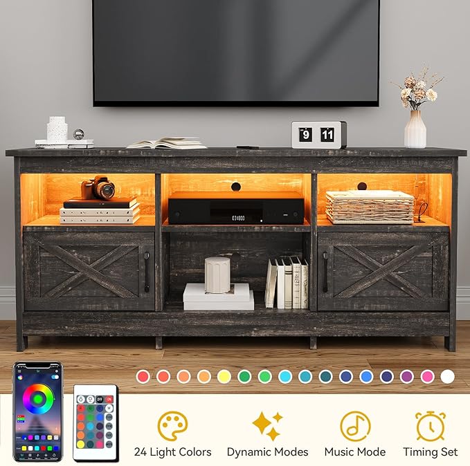 DWVO TV Stand for up to 65 Inch TV, Entertainment Center - Image 5