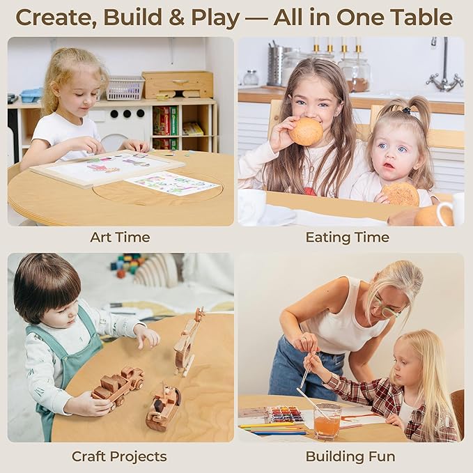 Kid Round Table and 4 Chairs Set - Image 3