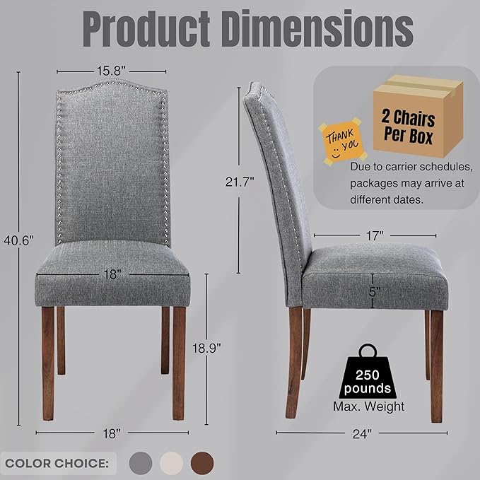 Stylish Upholstered Parsons Dining Chair Kitchen - Image 3