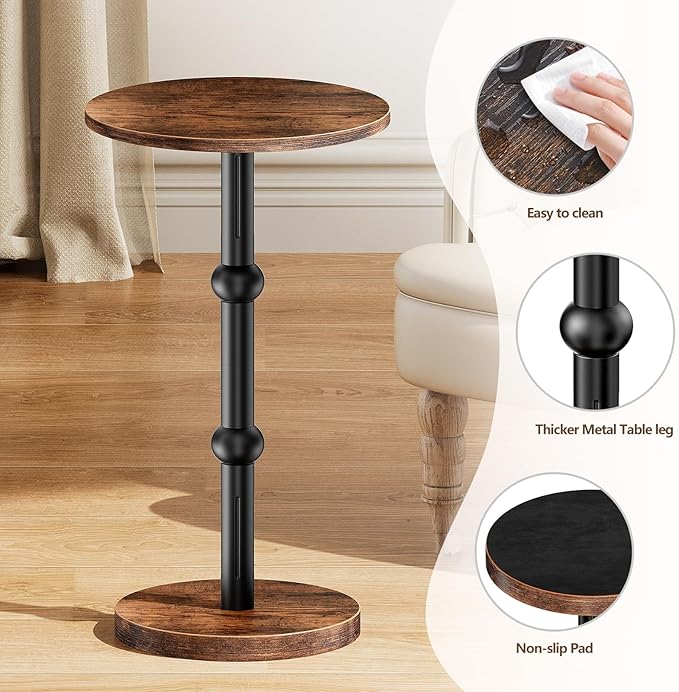 Drink Table, Small Round Side Table - Image 6