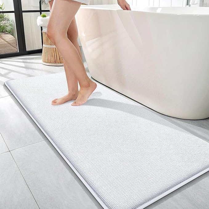 OLANLY Thick Memory Foam Bath Mat Rug 47x17, Extra Soft Absorbent Bathroom Rug by OLANLY