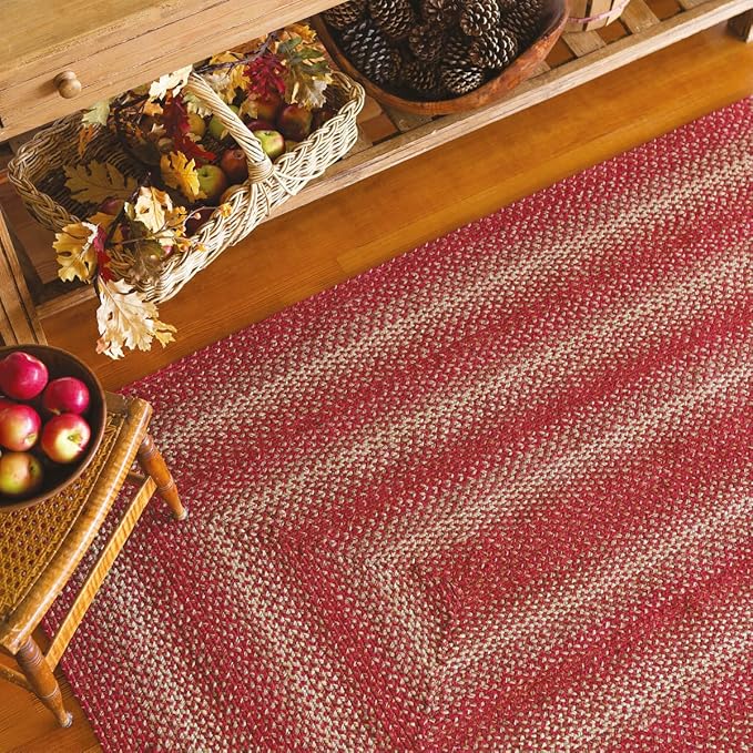 Homespice Apple Pie Red Jute Braided Rug 5x8' - Image 9