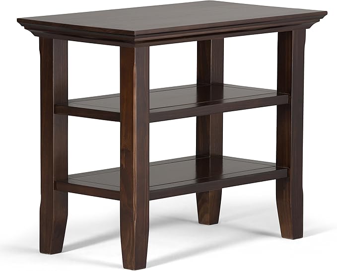 SIMPLIHOME Acadian 14-inch Wide Solid Wood Narrow End Table in Brunette Brown by SimpliHome