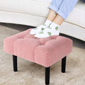 HOUCHICS Fur Padded Foot Stool, Small Ottoman Foot Rest by HOUCHICS