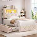 Twin Upholstered LED Bed Frame by JOCOEVOL