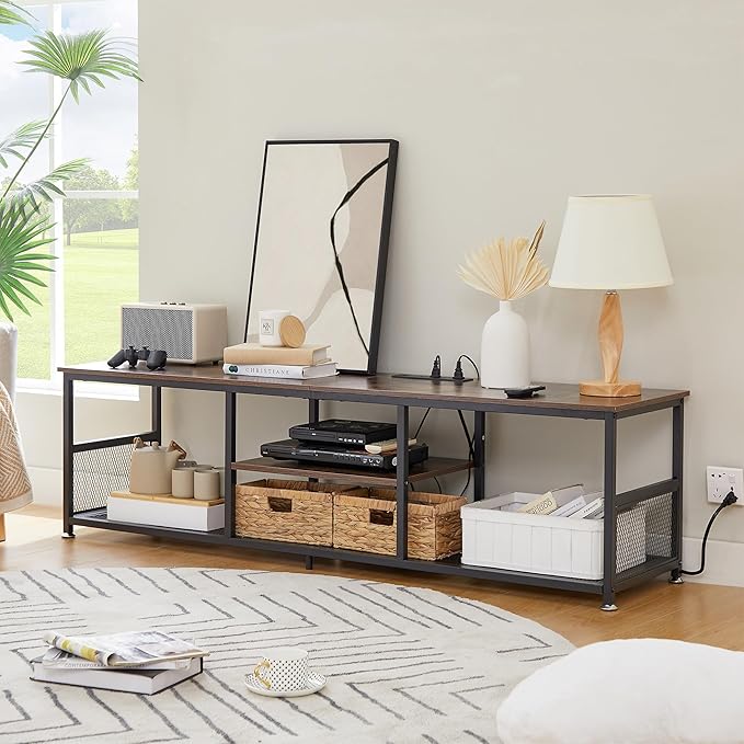 VECELO TV Stand with Power Outlets - Image 6