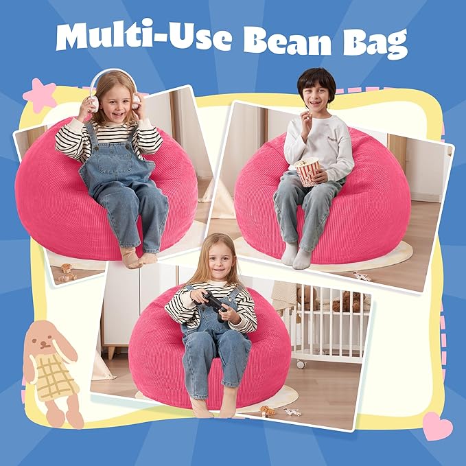 HABUTWAY 2 FT Bean Bag Chair, Giant Bean Bag Chairs, Big Bean Bags - Image 4