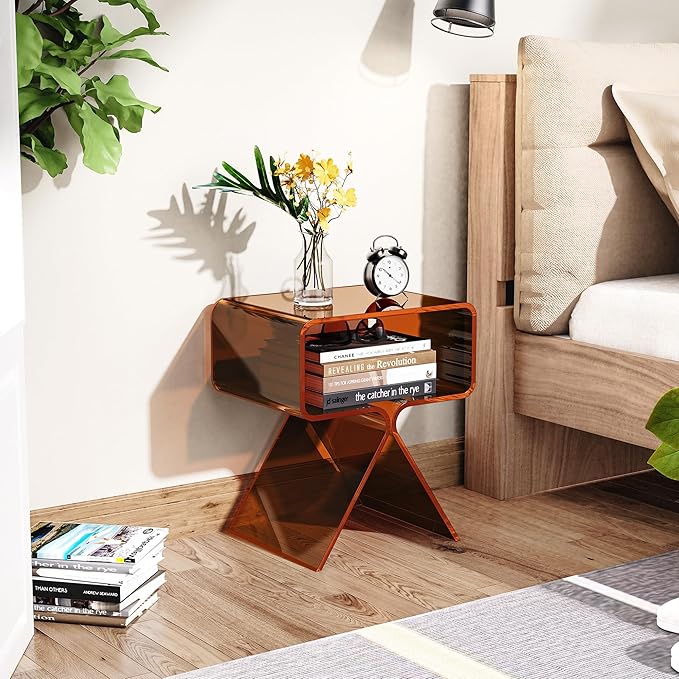 Acrylic Nightstand Side Table Modern Design Clear Home Decor Display End Table - Image 4