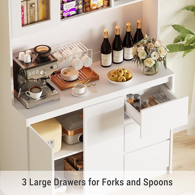 Garvee Kitchen Pantry Cabinet, Kitchen Storage Hutch - Image 4